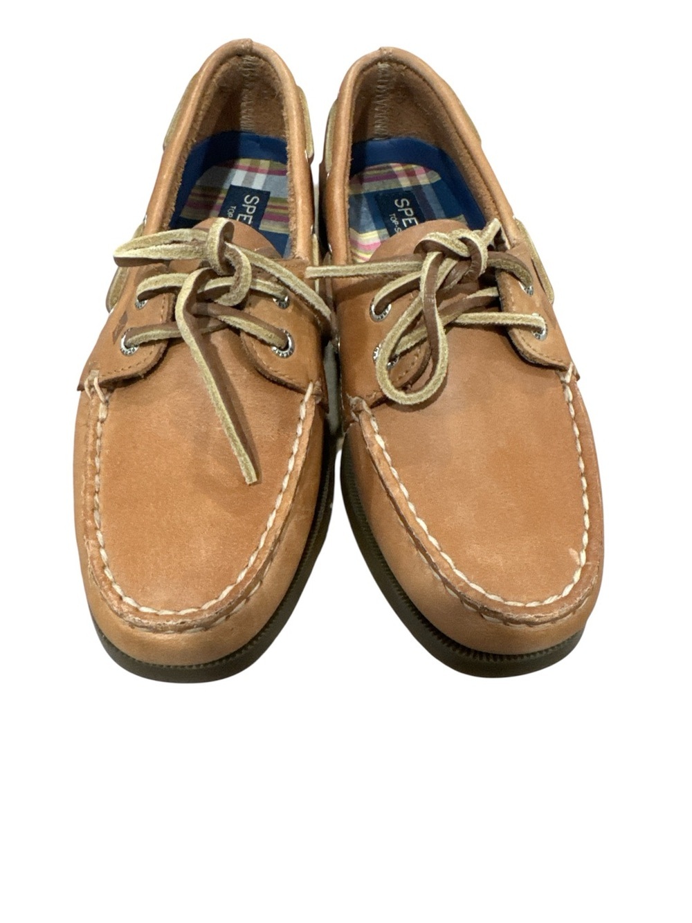 Sperry Tan Leather Women's Moc-Toe Boat Shoes
